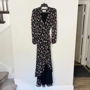 Wayf black wrap dress